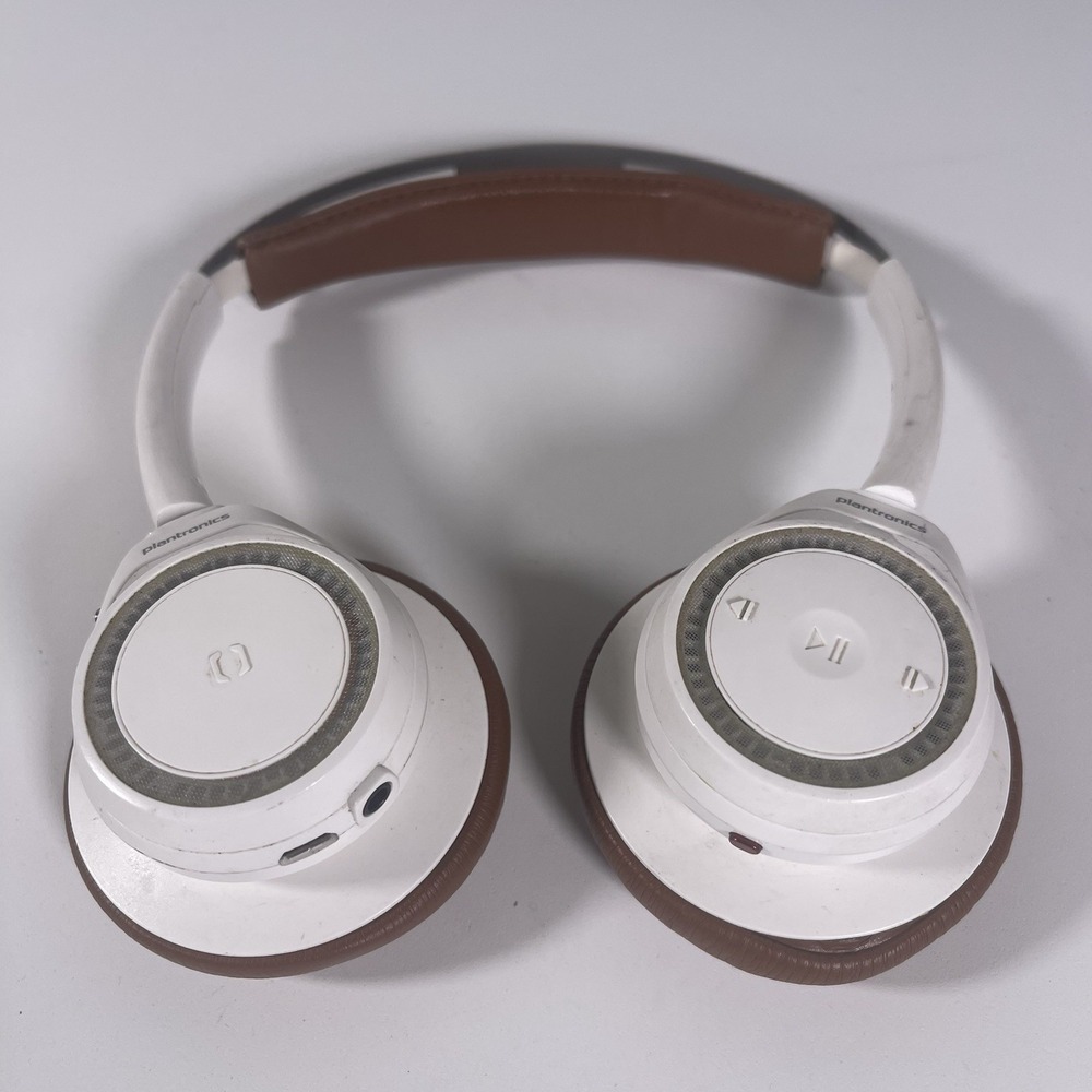 Plantronics Backbeat Sense Smart Wireless Bluetooth Headphones White/Tan Tested